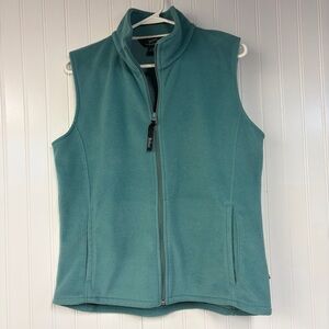 Woolrich Women's Teal Fleece Vest - Zip Front Medium